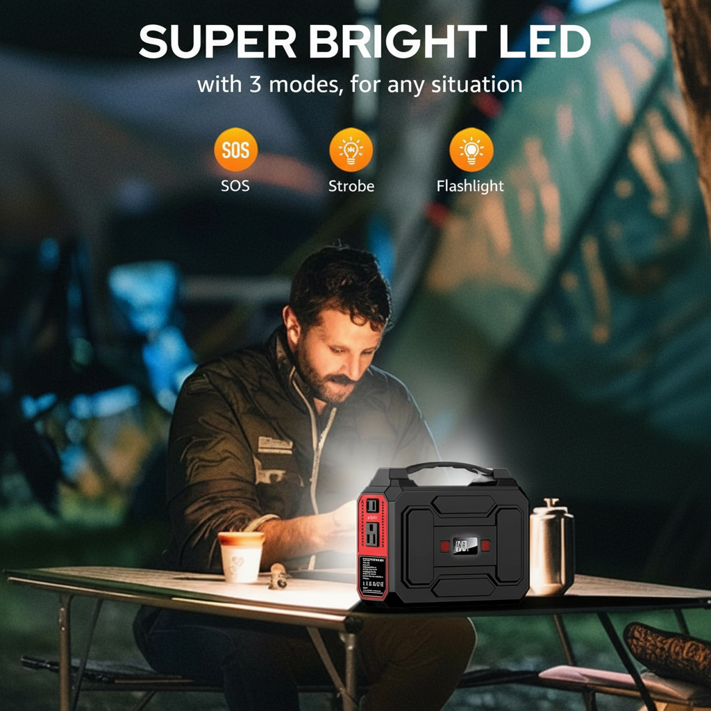 Solar Powered Generator, 100W Portable Power Station with Solar Panels 40W | 146Wh Solar Power Bank with AC Outlet,Usb A,USB C, DC Output, Small Solar Generator for Home Use Outdoor Camping RV Van Trip
