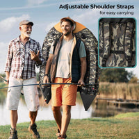 Camouflage Inflatable Fishing Float Tube Portable Fishing Boat with 3 Detachable Storage Boxes