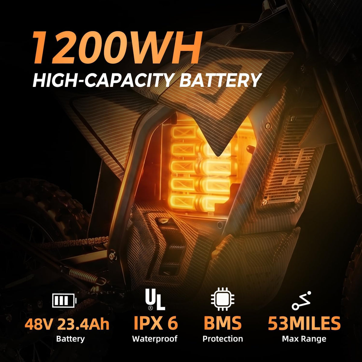 Electric Dirt Bike 3840W 48V for Adults Red | E-Dirt Bike 48V 23.4Ah, 40 MPH, 53-Mile Range, 200N·M Torque, Full Hydraulic Brakes & Dual Suspension