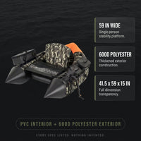 Camouflage Inflatable Fishing Float Tube Portable Fishing Boat with 3 Detachable Storage Boxes — Results & Stats