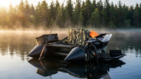 Camouflage Inflatable Fishing Float Tube Portable Fishing Boat with 3 Detachable Storage Boxes — Lifestyle