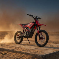 Electric Dirt Bike for Adults &Teens Red | 48V 23.4Ah E-Motorcycle, 40 MPH, 53-Mile Range, 200 N·M Torque, Full Hydraulic Brakes & Suspension — Studio Shot