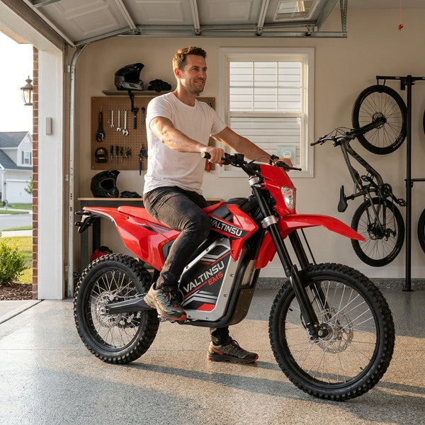 Electric Dirt Bike Built for Adults and Teens, 48V Battery, 40 MPH Speed, 53-Mile Range, Full Suspension