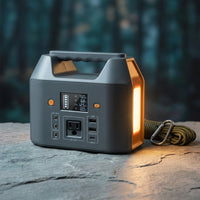 Portable Power Station 150W 155Wh Solar Generator 110V 42000Mah Portable Power Bank W/Ac Outlet, 6 Outputs External Battery Backup LED Light for Outdoor Camping — Studio Shot