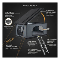 Roof Top Tent Hard Shell Camping Pop-Up Tents for SUV Campervan Fit 2-3 Person — How It Works