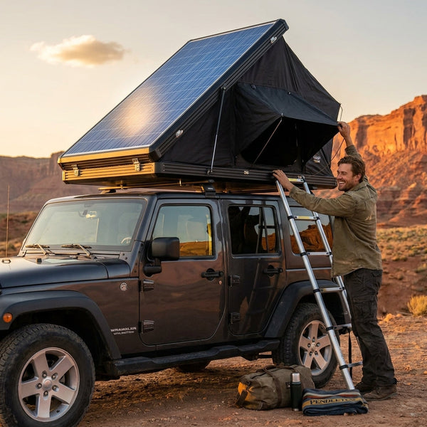 Rooftop Tent Designed for Car Camping, Hard Shell Aluminum Construction, Pop-Up Design, SUV Compatible