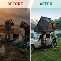 Uimoso Hardshell Rooftop Tent Car Pop-Up Outdoor Camping Travel Tents W/ Ladder — Before & After