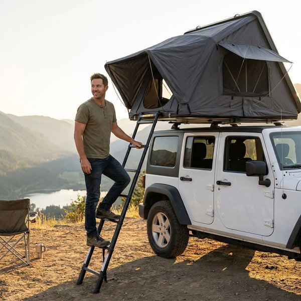 Rooftop Tent Built for Adventure, Hardshell Construction, Waterproof Oxford Fabric, Quick Pop-Up Setup