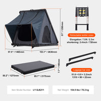 Uimoso Hardshell Rooftop Tent Car Pop-Up Outdoor Camping Travel Tents W/ Ladder