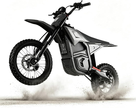 Electric Dirt Bike 3840W 48V 23.4Ah for Adults | Electric Off-Road Bike 48V 23.4Ah, 40 MPH, 53 Mi Range, 200 N·M Torque, Full Hydraulic Brakes & Suspension Black