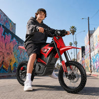 Electric Dirt Bike 3840W 48V 23.4Ah for Adults &Teens Red | 48V 23.4Ah E-Motorcycle, 40 MPH, 53-Mile Range, 200 N·M Torque, Full Hydraulic Brakes & Suspension